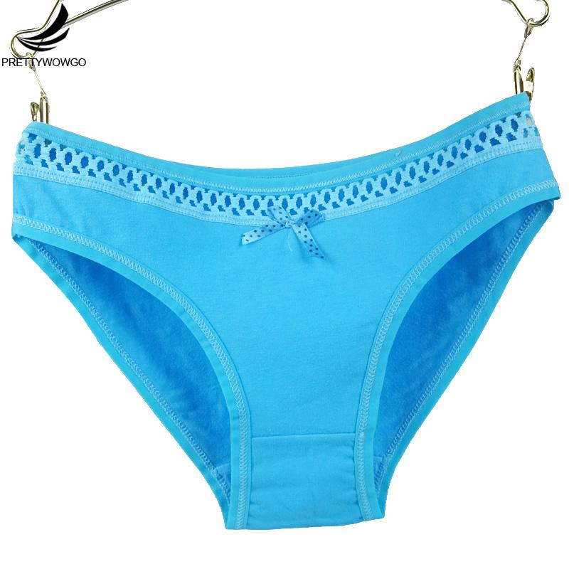 

Prettywowgo Intimates 2017 Hot Sale High Quality Womens Underwear Cotton Briefs Panties For Ladies Sexy Women's Briefs 6788, Blue
