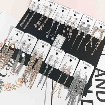 

2018 Simple zircon tassel earrings earrings female temperament wild geometry ear jewelry accessories eardrop free shipping
