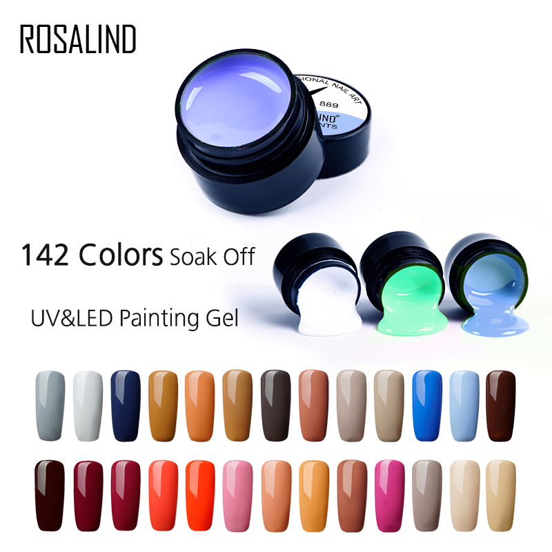 

ROSALIND Colorful Beauty 5ML Painting Gel Varnish Nail Polish Set For Manicure DIY Top Base Coat Hybird Design Of Nail Art, Rf815