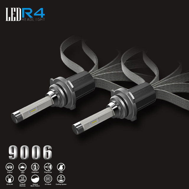 

2pcs 40W 6000K Car Auto 4800LM R4 LED Headlight Kit H1 H3 H4 Hi / Low Beam H7 9005 9006 H11 for led car