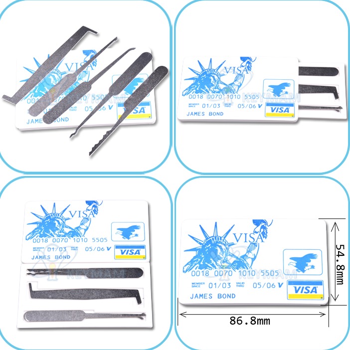 

Credit Card Pick tools - Secure Pro Credit Card-Sized Lock Picking Set - Emergency Lockpick Card -Mini order 2 pcs