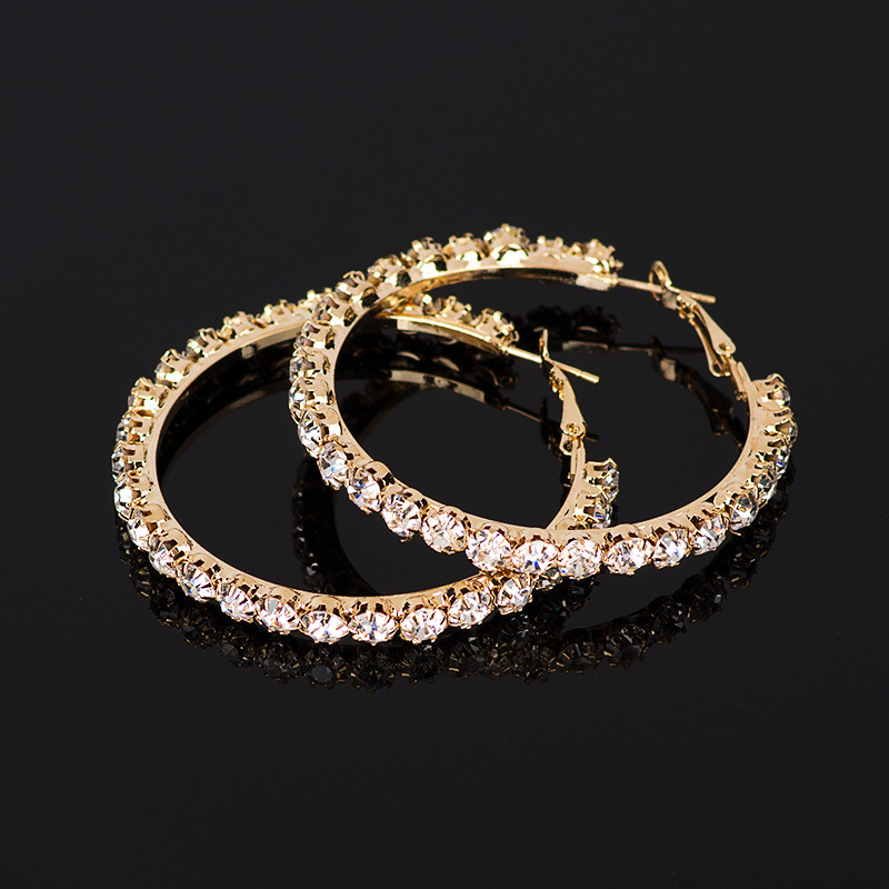 

YFJEWE 2020 New hot sale Crystal Rhinestone Earrings Women Gold Sliver Hoop Earrings Fashion Jewelry Earrings For Women #E029