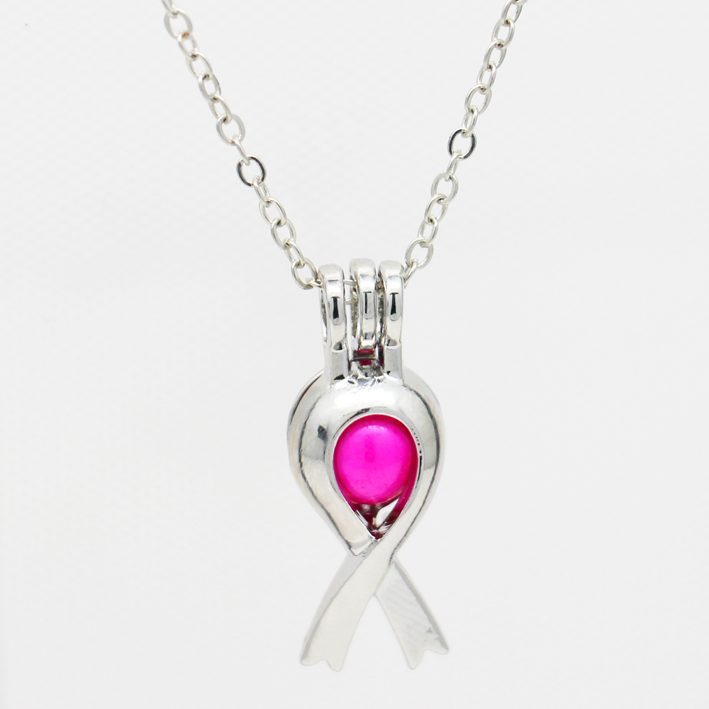 

European and American fashion charm ribbon pendant pearl cage AIDS prevention organization logo (Pearl must be purchased separately)