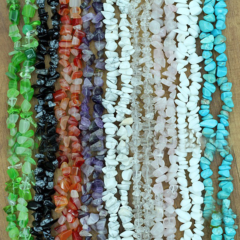 

8mm Classic Irregular Shape Loose Beads Large Natural Gravel Bracelet Necklace Making DIY Bracelet Necklace, Black