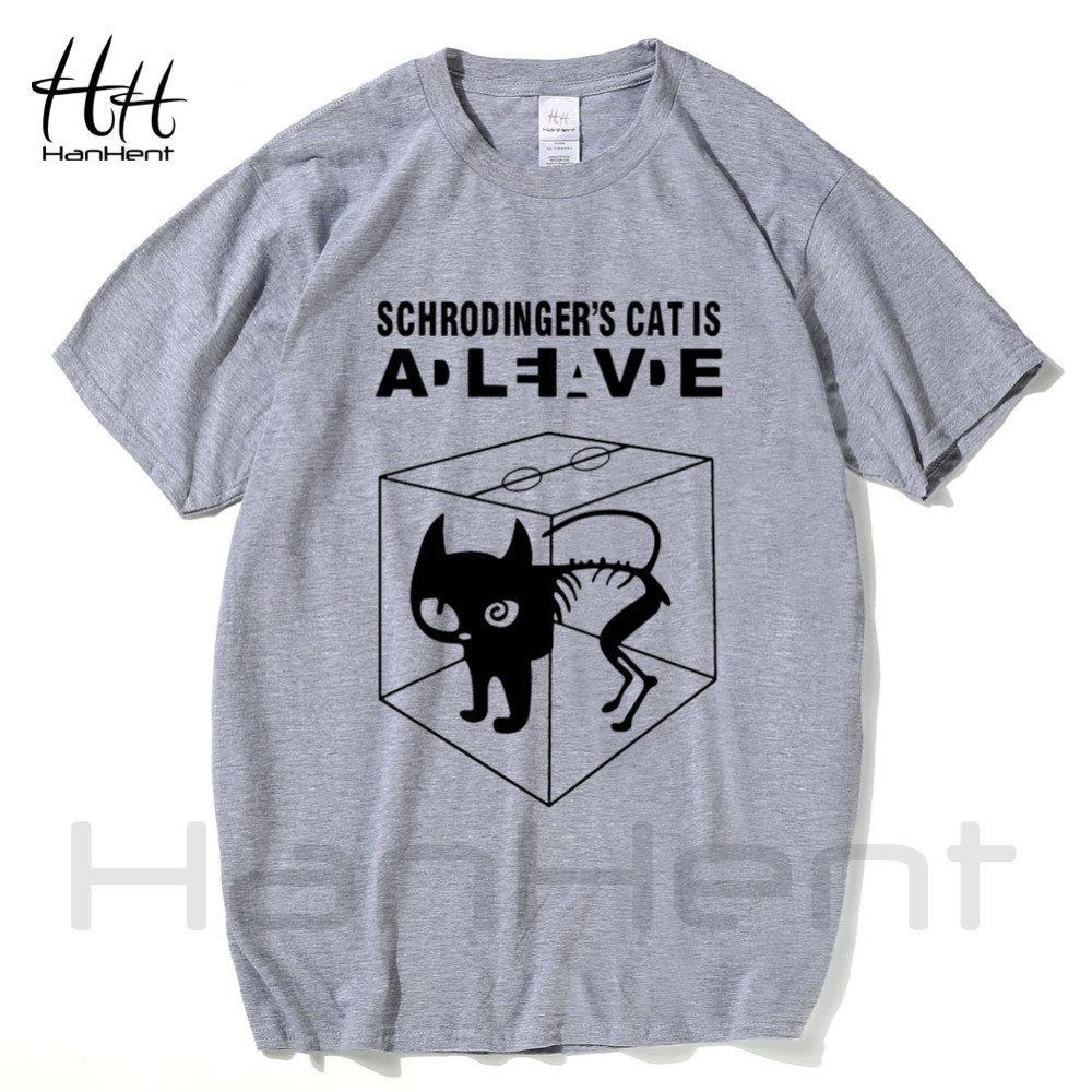 017 Men's Fashion Tshirts Schrodinger's Cat T