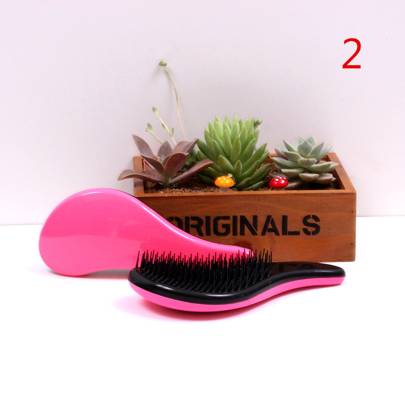 

Hair Wig Handle Tangle Comb Cute Professional Extension Hair Brush Portable Anti-static Loop Brush Free Shipping, Silver
