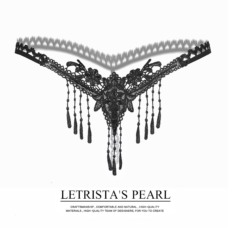 

Women Thong G String Sexy Panties Bikini Lace Underwear Briefs Lingerie Seamless Tassels Erotic Pink Pants Knickers Floral Thongs, White