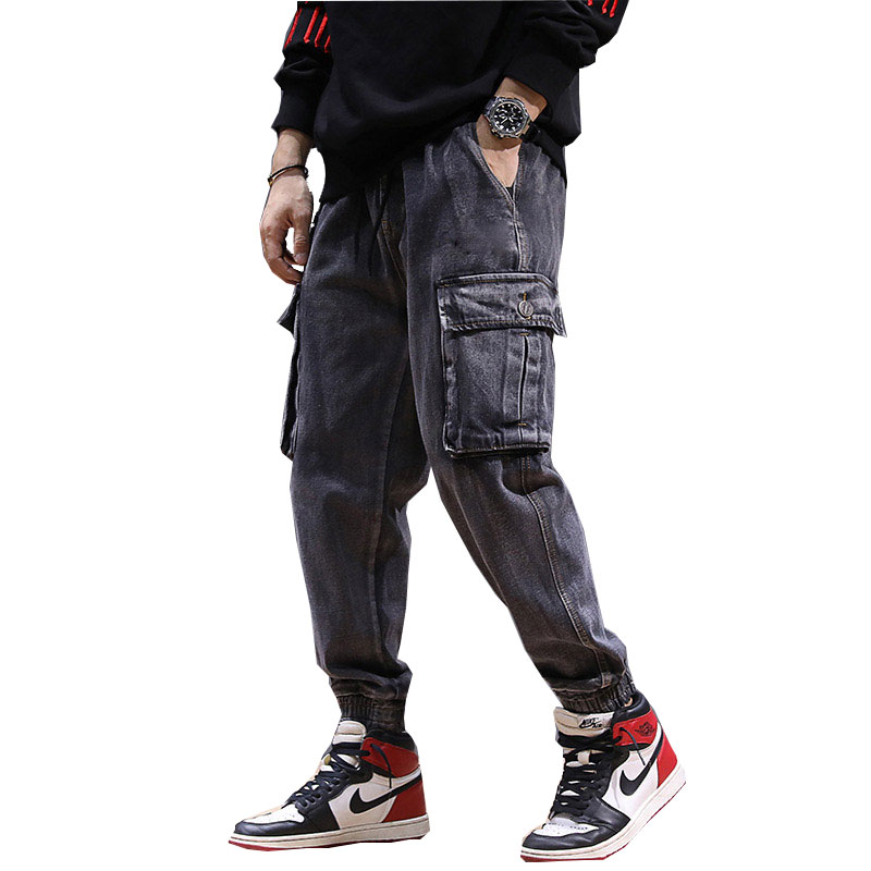 2018 New Men's Denim pants Autumn and Winter new Large Pockets Men's Loose waist jeans pants Size XS-XXL 3XL 4XL