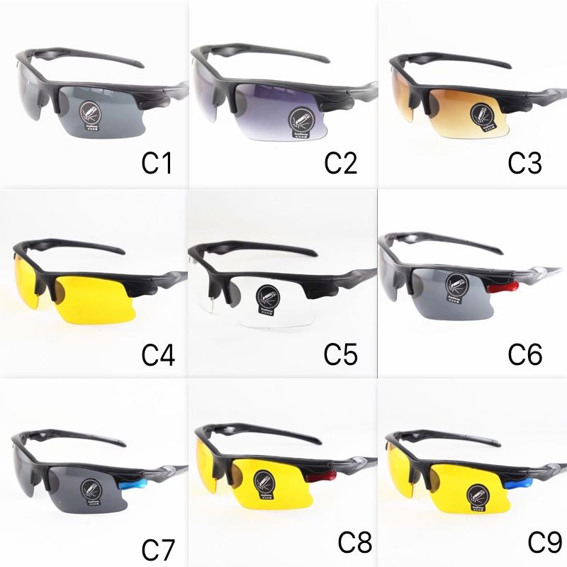 

8 Colors Sports Goggles Men Outdoor Sunglasses Unisex Design UV400 Motorcycle Sun Glasses PC Half Frame Wholesale