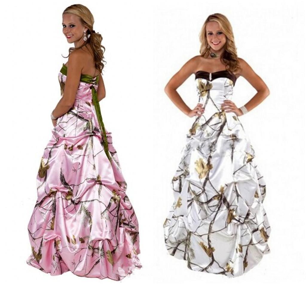 winter camo wedding dress