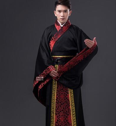

Ancient style man swordsman wuxia film and television costumes, Black