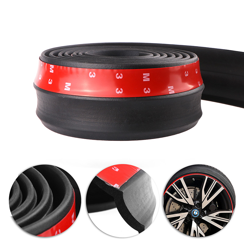 2.5m Car Protector Front Bumper Lip Splitter Car Sticker Body Kit Spoiler Bumpers Valance Chin Car Rubber Strip 60mm Width