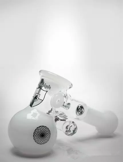 

Cute White and Black Mini Handhold Hammer Glass pipe Thick Design handle Spoon Bubbler Smoking Pipes For Dry Herb Sherlock Style
