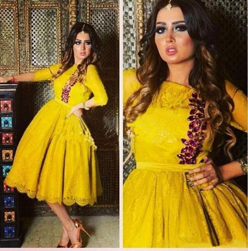 

Arabic A Line Cocktail Dresses Full Lace Knee Length Short Evening Gowns Custom Made Prom Party Dress, Royal blue