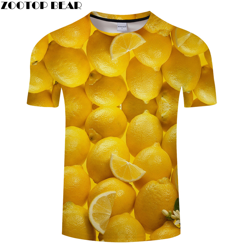 

Lemon Print tshirts 3D T shirt Men t-shirt Streatwear Tops Harajuku Tees Summer Camiseta Casual Short Sleeve Dropship ZOOTOPBEAR, Tx568