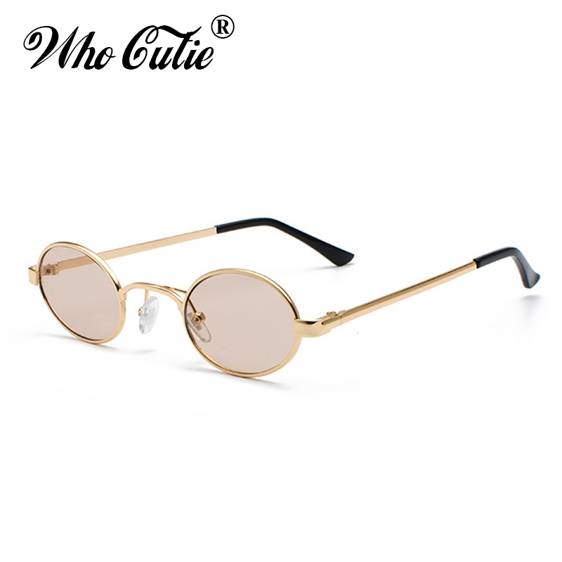 Damen Achteck Sonnenbrille Metallrahmen Retro Spiegel Farbe Linse Gold