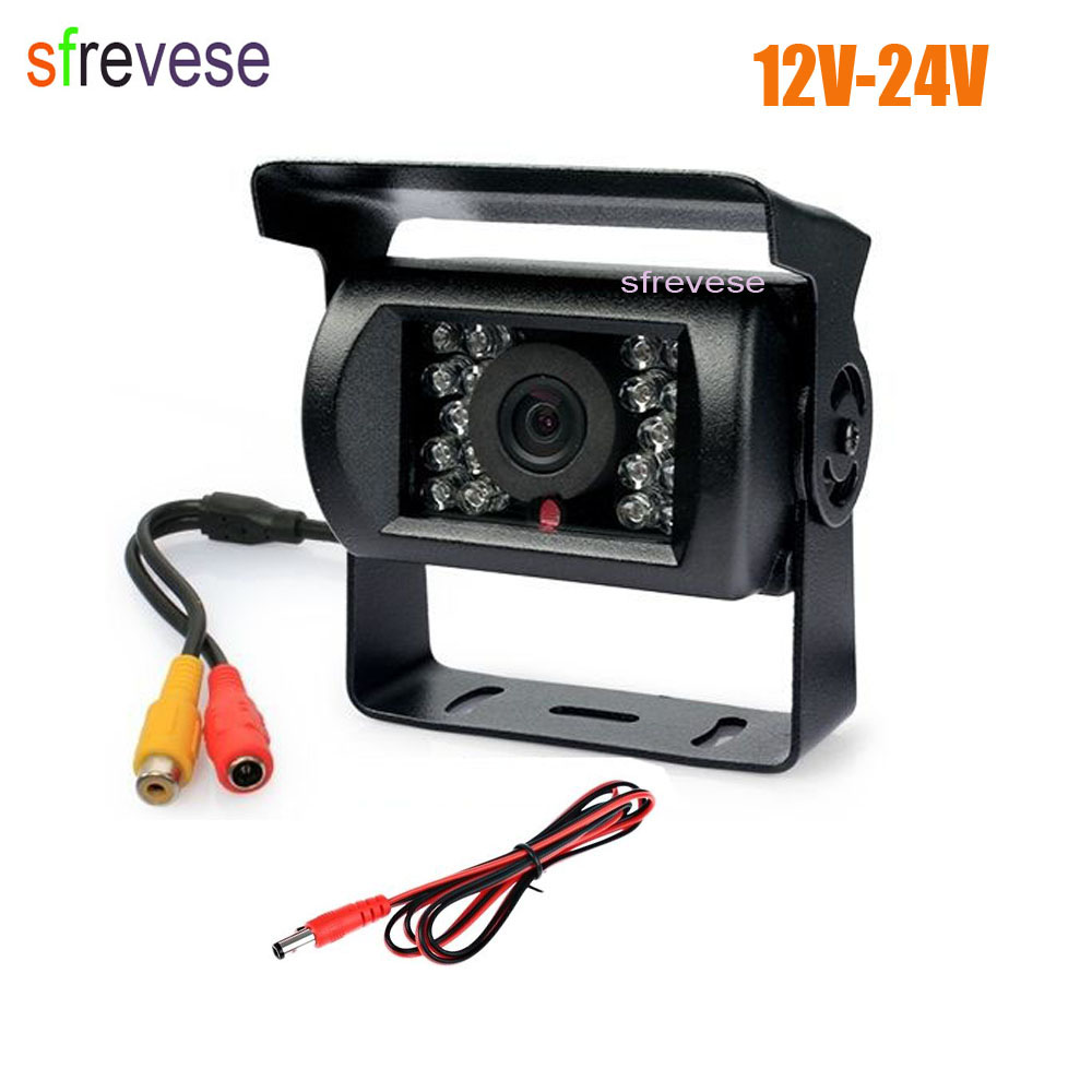 12V-24V 18 LED IR Vision nocturne voiture vue arrière inversion caméra de stationnement de secours pour Bus camion camping-car véhicule
