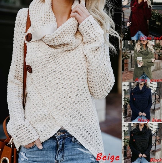 

Hot Sale Women' Fashion Knit Sweater Buttons Loose Cardigan Ladies Winter Women Knit Sweater Buttons Loose Cardigan Winter HY0231, White