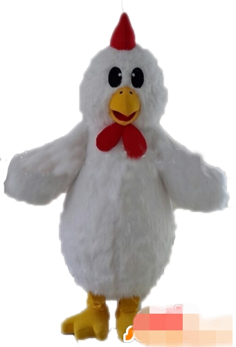 

Custom White chicken mascot costume free shipping