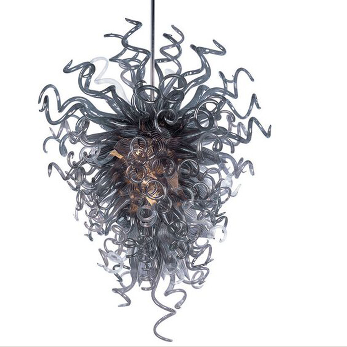 Lustres de Murano soufflés à la main lampes suspendues italien moderne Art déco lustre de style en verre noir avec ampoules LED