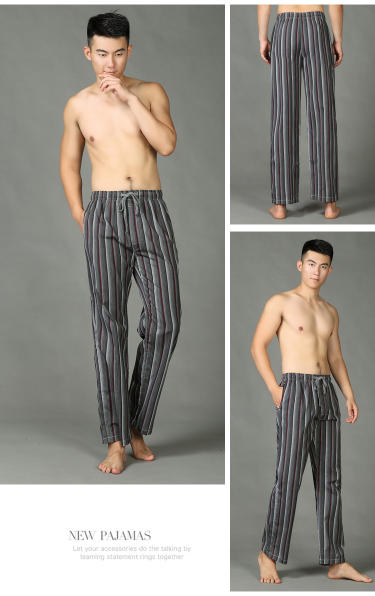 2020 Summer Cotton Sleep Bottoms Mens Pajama Simple Sleepwear Pants