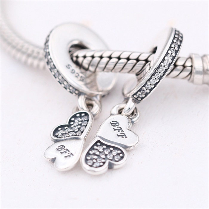 

Best friends forever charms pendants fits for DIY style bracelet 791949CZ H8