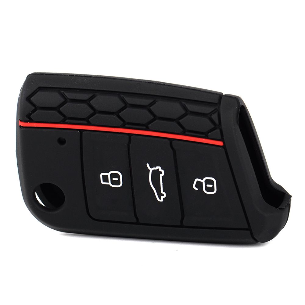 

1 Pcs Top Quality Silicone Car Key Case Remote Bag Holder Cover For Volkswagen VW Golf 7 mk7, Black