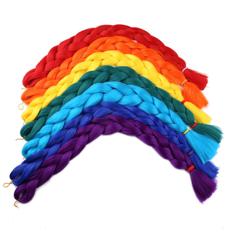 

Braiding Hair one piece 82 inch Synthetic Kanekalon Fiber braid 165g/piece pure color Jumbo Braid Hairs Extensions