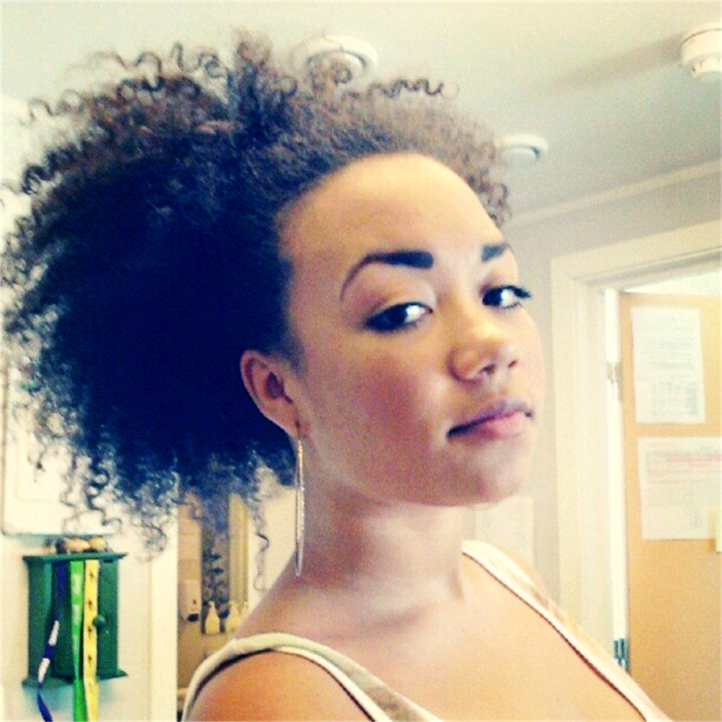 

Natural Kinky Curly Drawstring Ponytail Hair piece For Black Woman Short Ponytail Clip In High Afro Kinky Curly Virgin Ponytail Human Hair