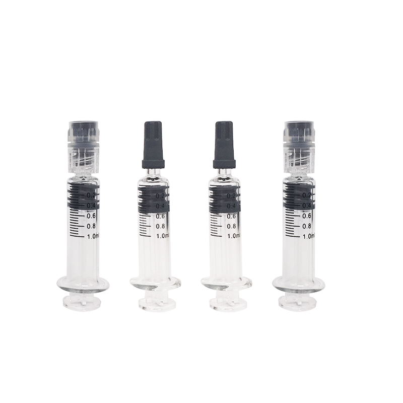 

1Ml Luer Lock Glass Syringe With Measurement Concentrate Injector For Empty Vape pen With plastic tube package
