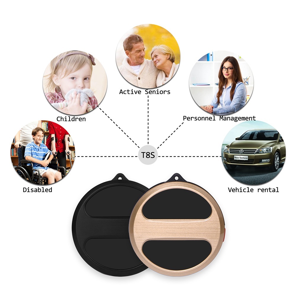 Mini GPS Tracker Locator Waterproof IP65 Free Platform Service Children Elderly Personal Asset Tracking Device T8S Geo-fence LBS SOS-image-424105366