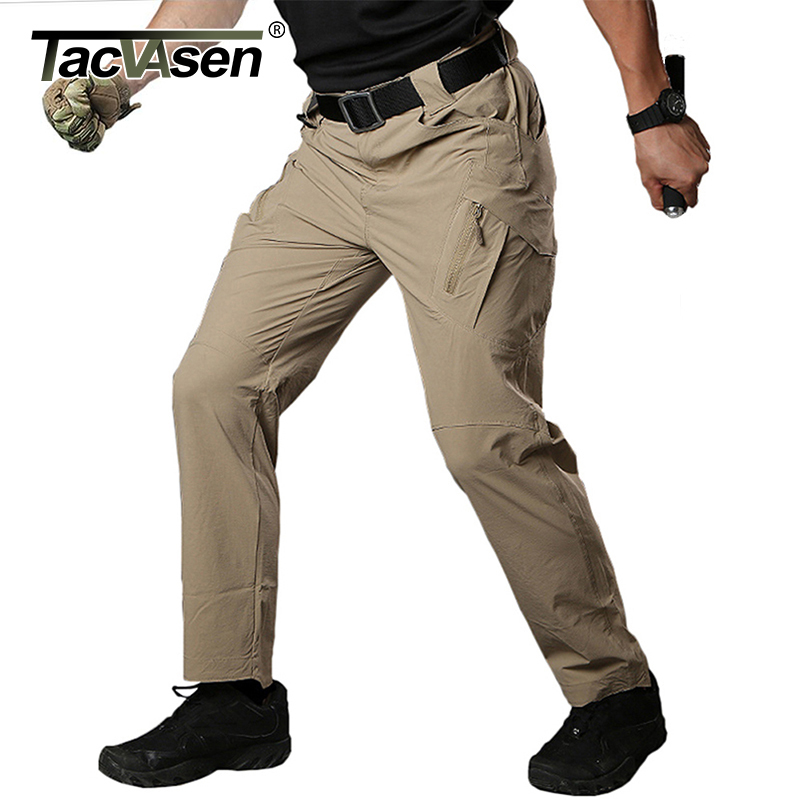 TACVASEN IX9 Men Summer Tactical Pants Men Waterproof Cargo Pants Military Quick Drying Pants Army Combat Trousers TD-QZJL-018 Y1892801