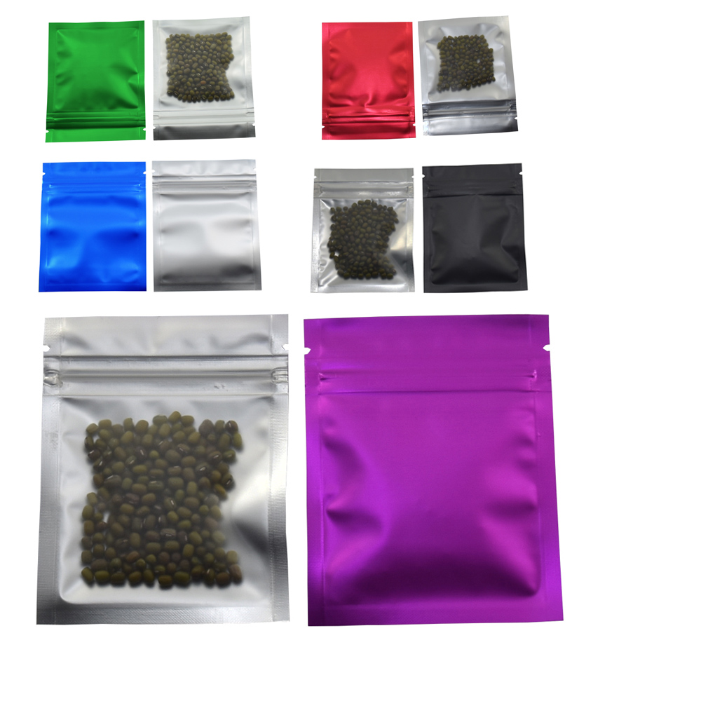 

DHL 1500 Pieces 7.5*10cm Matte Clear Plastic Front Zip Lock Colored Aluminum Foil Packaging Bag Self Seal Frosted Mylar Food Storage Bags