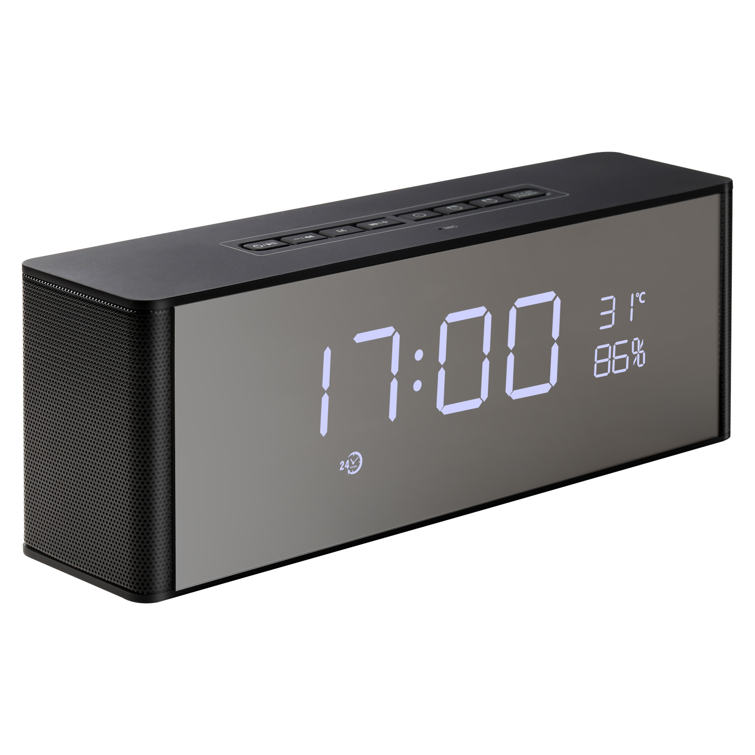 

Luxury LP-06 Alarm Clock Bluetooth Speaker Subwoofer Deep Bass Wireless 3D Stereo Surround Soundbar Support Handsfree TF FM Radio Charge 3
