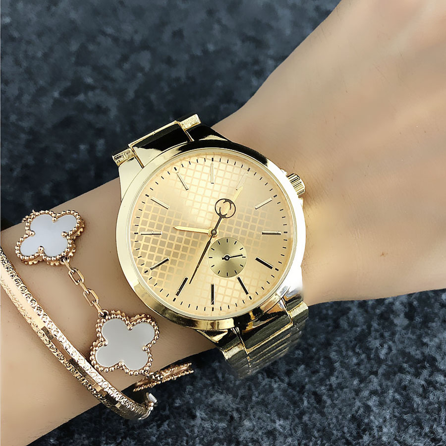 

Fashion Brand quartz Watch for Women Girl with metal steel band wrist Watches G44, Black