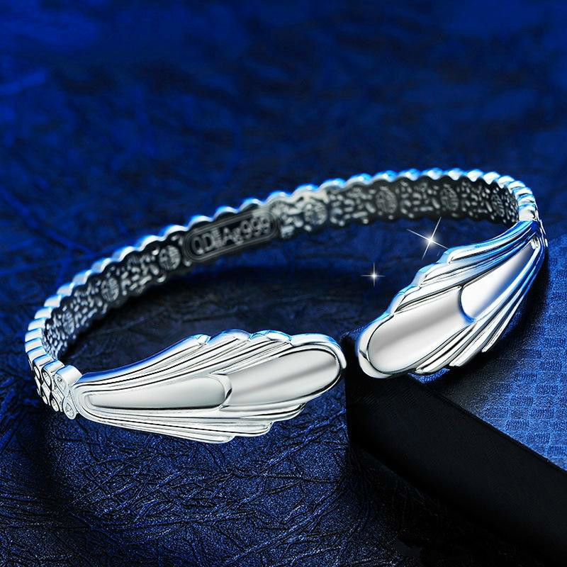 

Women's 925 Sterling Silver Bracelets Wings Angels Silver Bracelet Mermaid Fashion Bracelet Silver Accessories Valentine's Gift For Lover