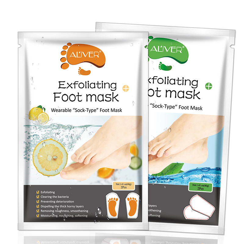

Lemon Aloe Rose Coconut Exfoliating Foot Mask Hand Mask Socks Peel Off Remove Dead Skin Foot Care Foot Spa Treatments 2 Pieces=1 Pair 54g