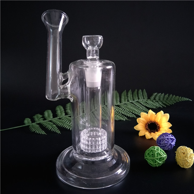 

Hot sell the newest glass bong glass smoking pipe with sidecar mouthpiece 1 perc 10 inches high(GB-187-S)