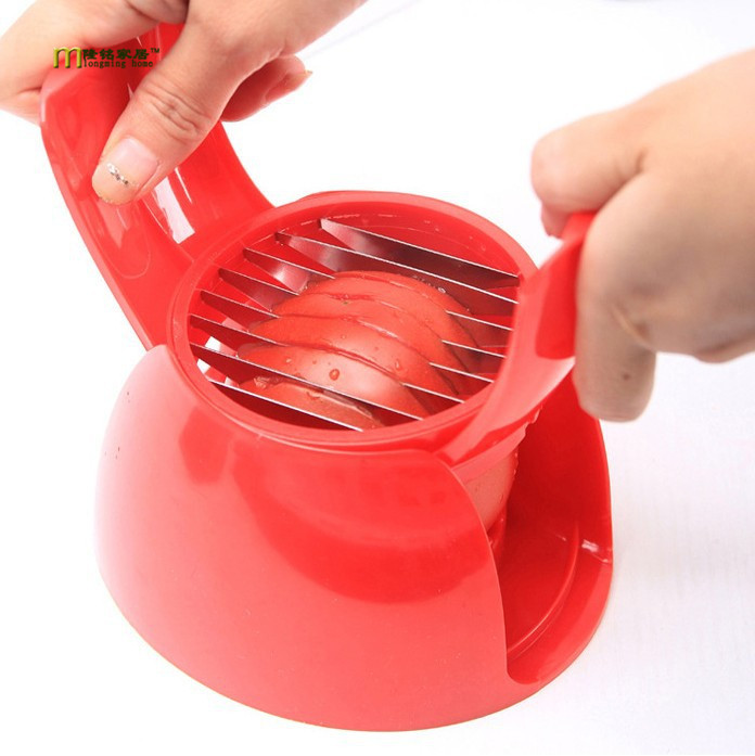 Cortador tomate Gadgets cocina Color aleatorio mano Durable Práctico ABS Herramientas Fruta limón 