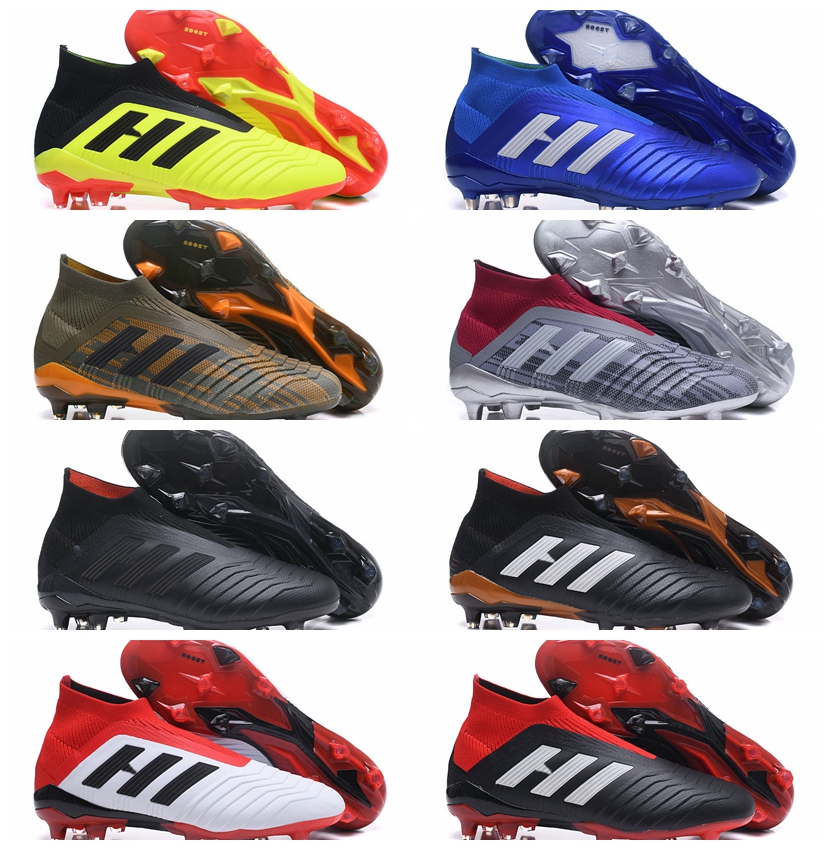 

2018 mens soccer cleats Predator accelerator mania 18.1 FG shoes high ankle football boots scarpe da calcio botas zapatos de fútbol futbol, Black gold fg