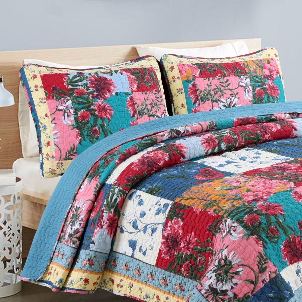 Manual Flower Quilting 100% Cotton Bedding Set Bed Cover Air Conditioning Bedspread 230x250cm Patchwork Coverlet Bed Cover New-image-422797688