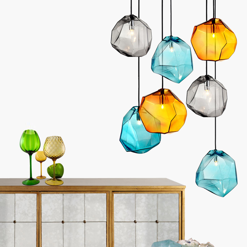 vintage Dining Room Linear Pendant Lamp Living Foyer Lighting Fixtures Bar Hanging Lights Modern Color Glass Pendant Lamps-image-413227419