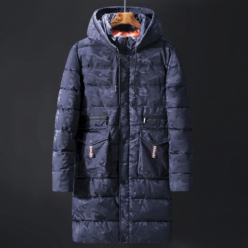 

Plus Size 5XL 6XL  8XL 9XL 10XL Men Camo Printed Long Style Winter Parka Hooed Collar Coat Mens 190, Blue