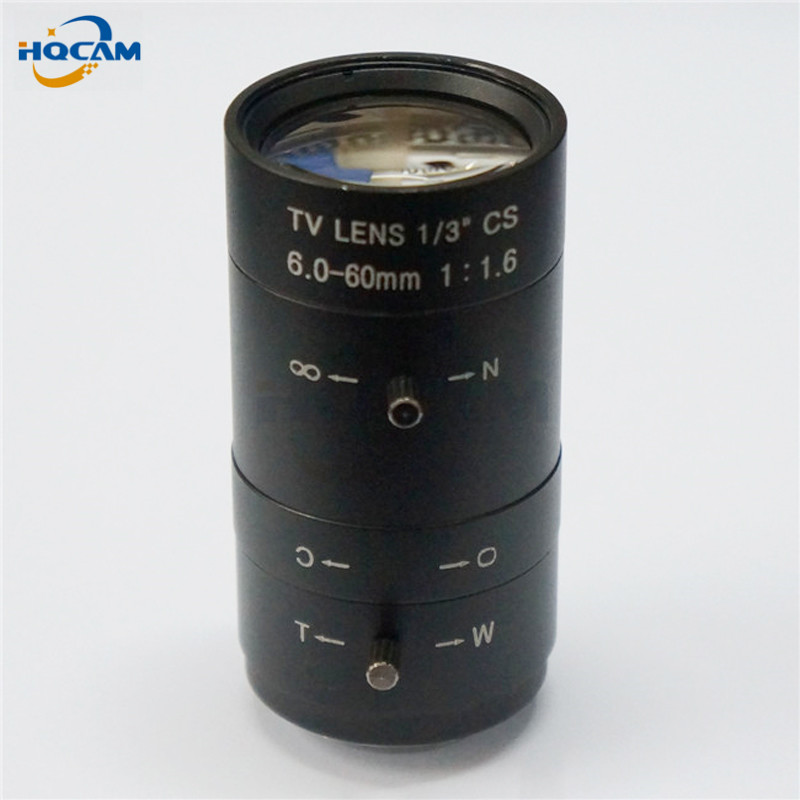 CCTV Video Lens Manual Iris Zoom 6-60mm CS Mount Lens for Industrial Microscope Varifocal CCTV Lens Surveillance Camera Lens