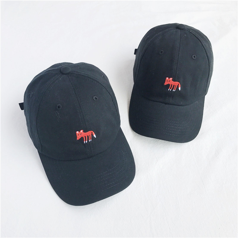 

2018 New Cotton Fox Cap Female Embroidery Solid Color Baseball Cap Men's Summer Hats Newest Cheap Wholesale, Blue;gray