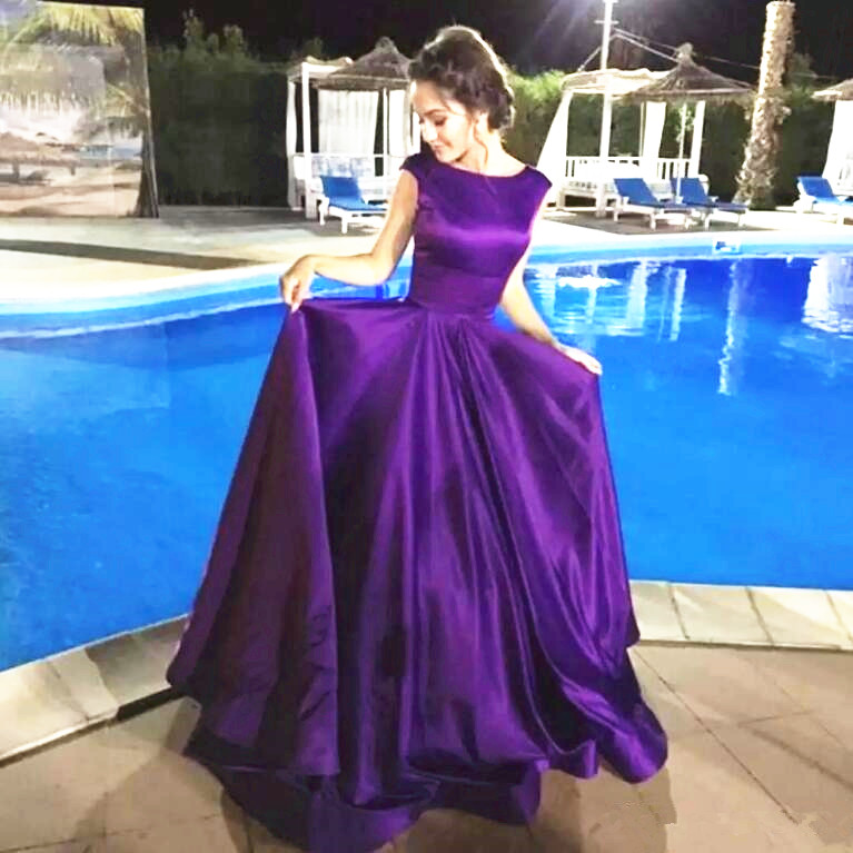 

Grape Purple Prom Dresses Backless Floor Length Long A Line 2019 New Fashionable Eevning Dress Party Gowns Custom Made, Multi