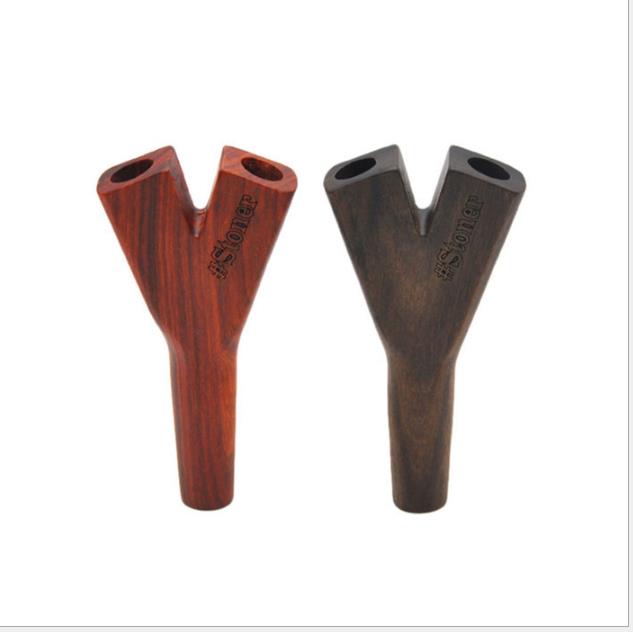 

Pure Hand-made Wood Pipe Solid Wood Straight Double-hole Pipe
