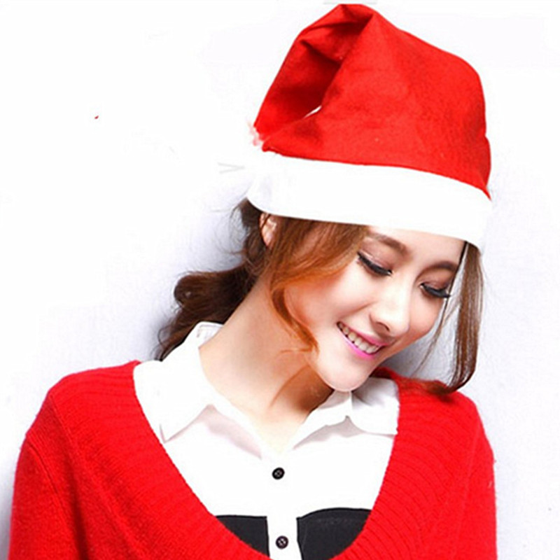 Christmas Santa Claus Hats Soft Plush Cap Party Hats for Santa Claus Costume Christmas Decoration for Kids Adult Christmas Hat