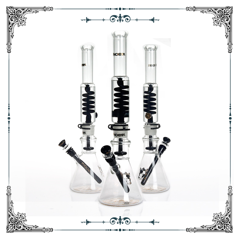 

19 inch tall beaker bong fab Jet Perc Freezable Coil Tube bong glass water pipe build a bubbler bong smoking glass big bongs free shipping