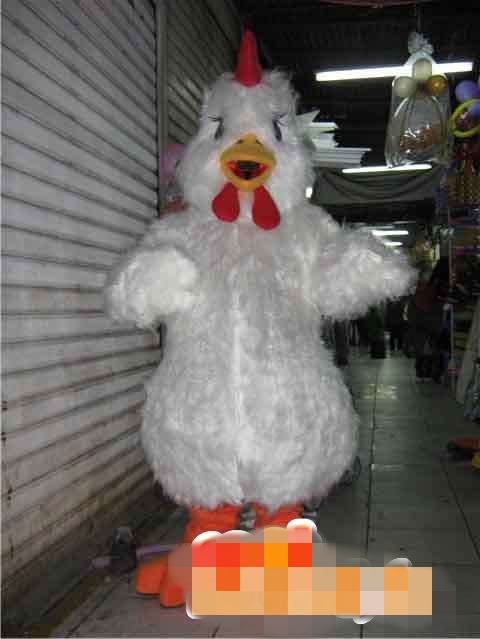 

Custom Newly designed White chicken mascot costume Adult Size free shipping
